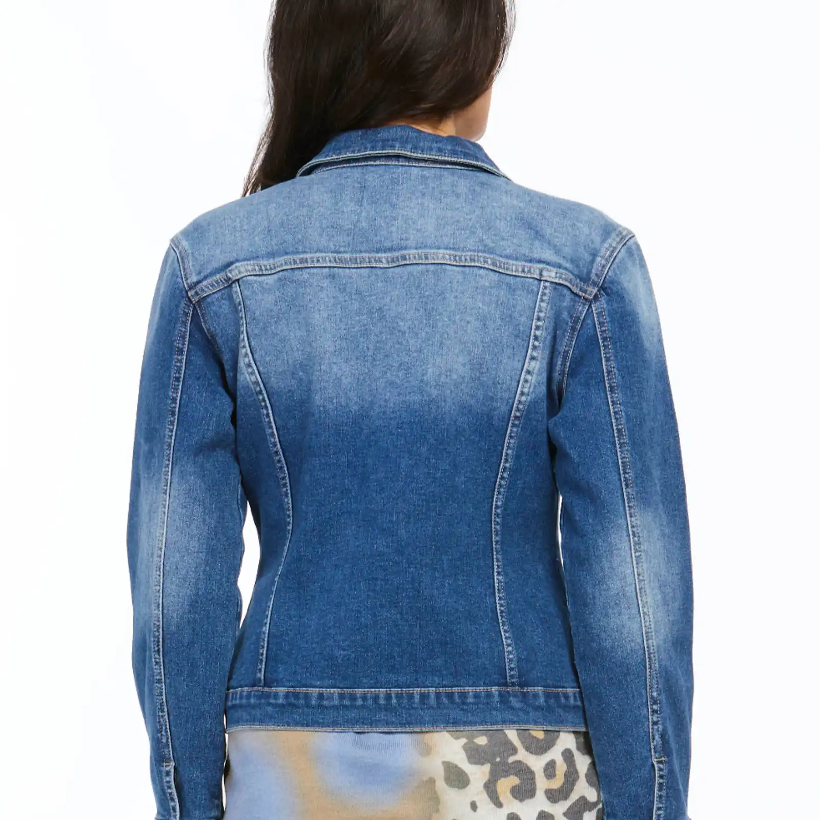 Thumbnail: Orly Cropped Jean Jacket with Gold Buttons 70304