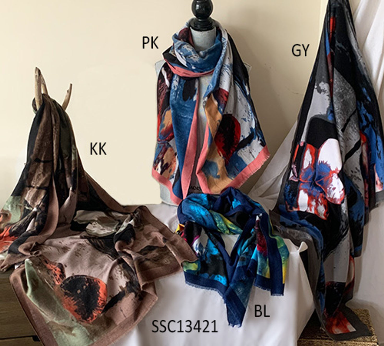 Abstract Floral Scarf