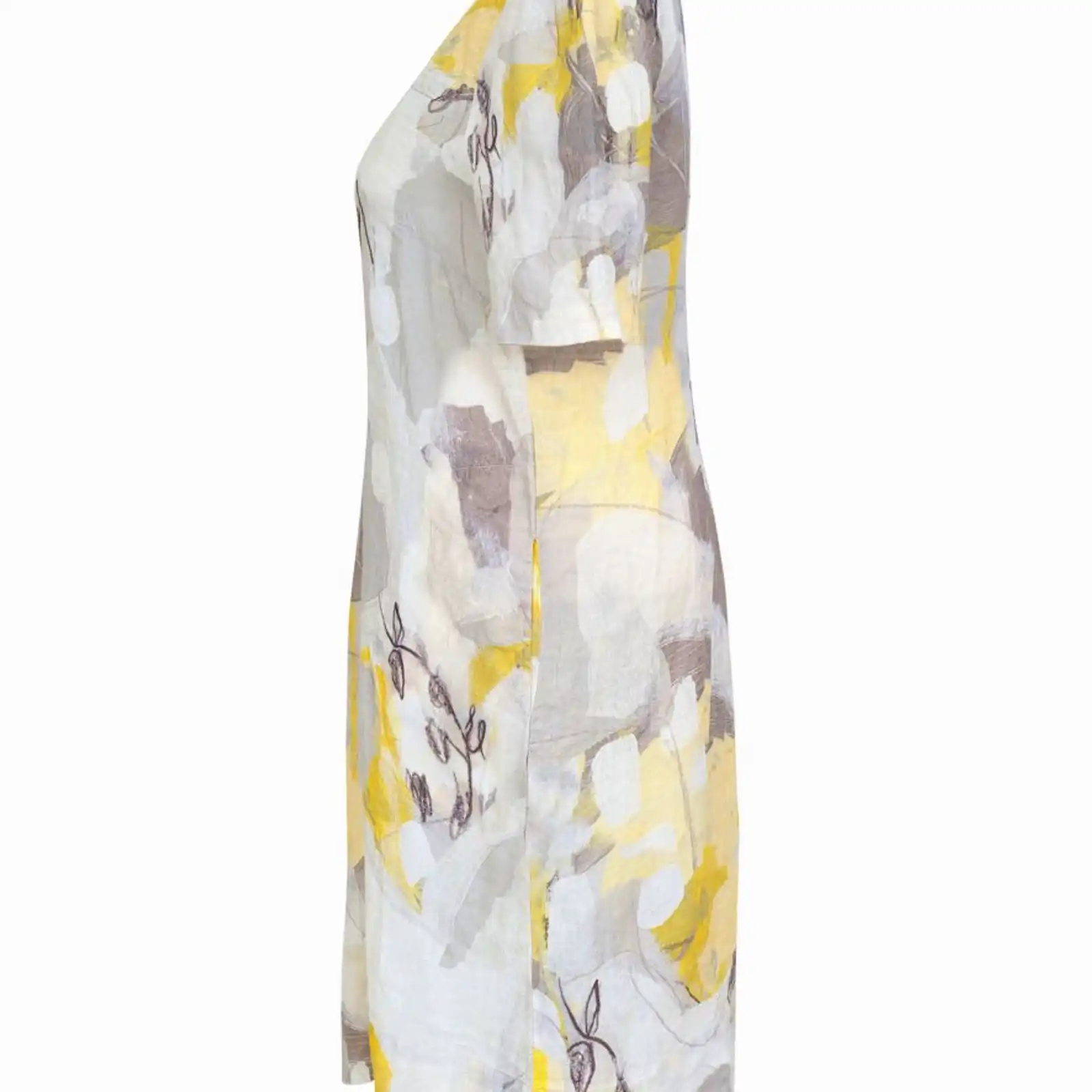 Thumbnail: Dolcezza “Citron Mist I” Short Sleeve Linen Dress 23744