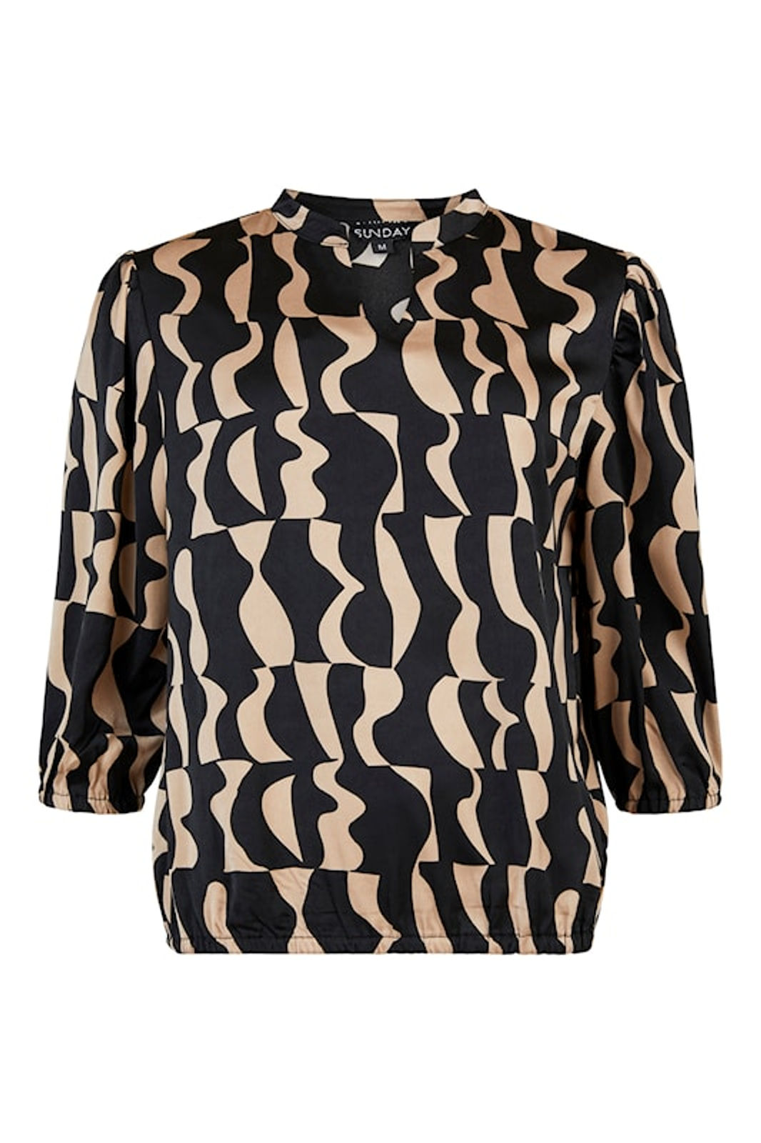 Sunday Black and Tan Print Blouse  6725-6846-90