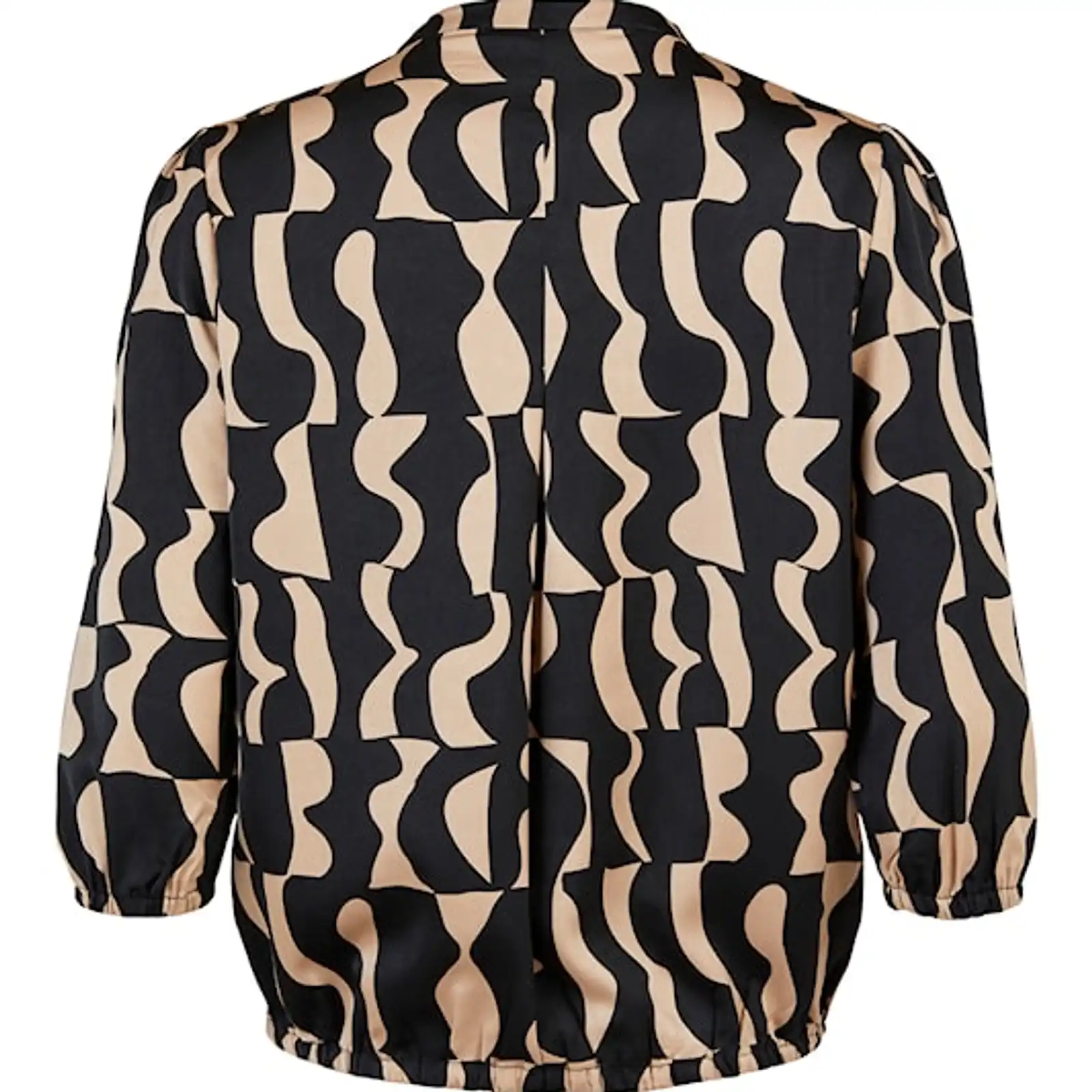 Thumbnail: Sunday Black and Tan Print Blouse  6725-6846-90