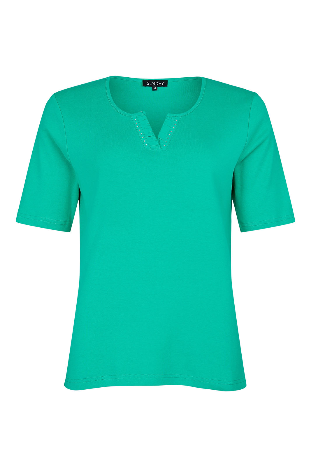 Sunday Kelly Green Embellished Neck Tee  6574-6000-79