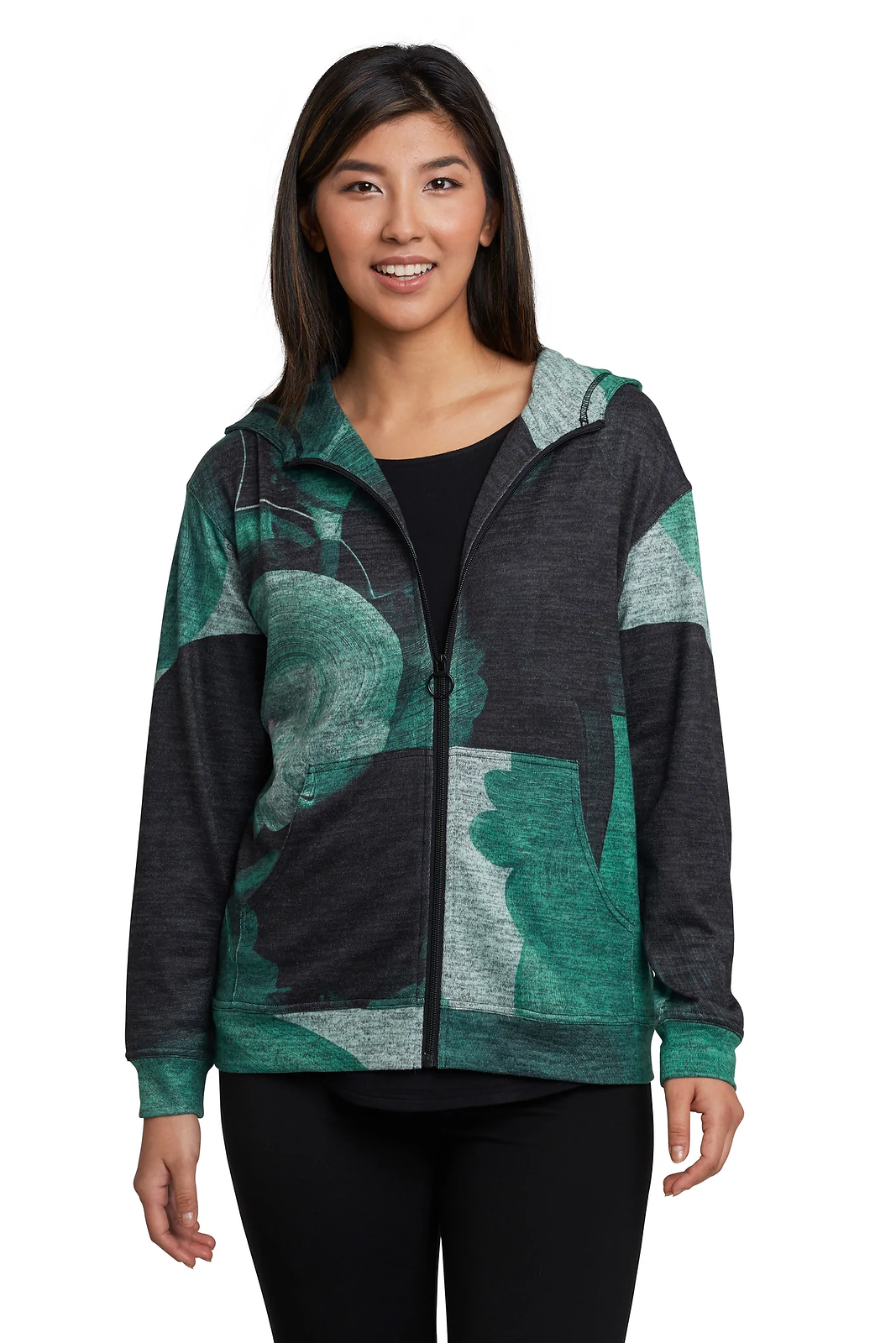 Claire Desjardins "Emeralds" Zip front Hoodie 222590