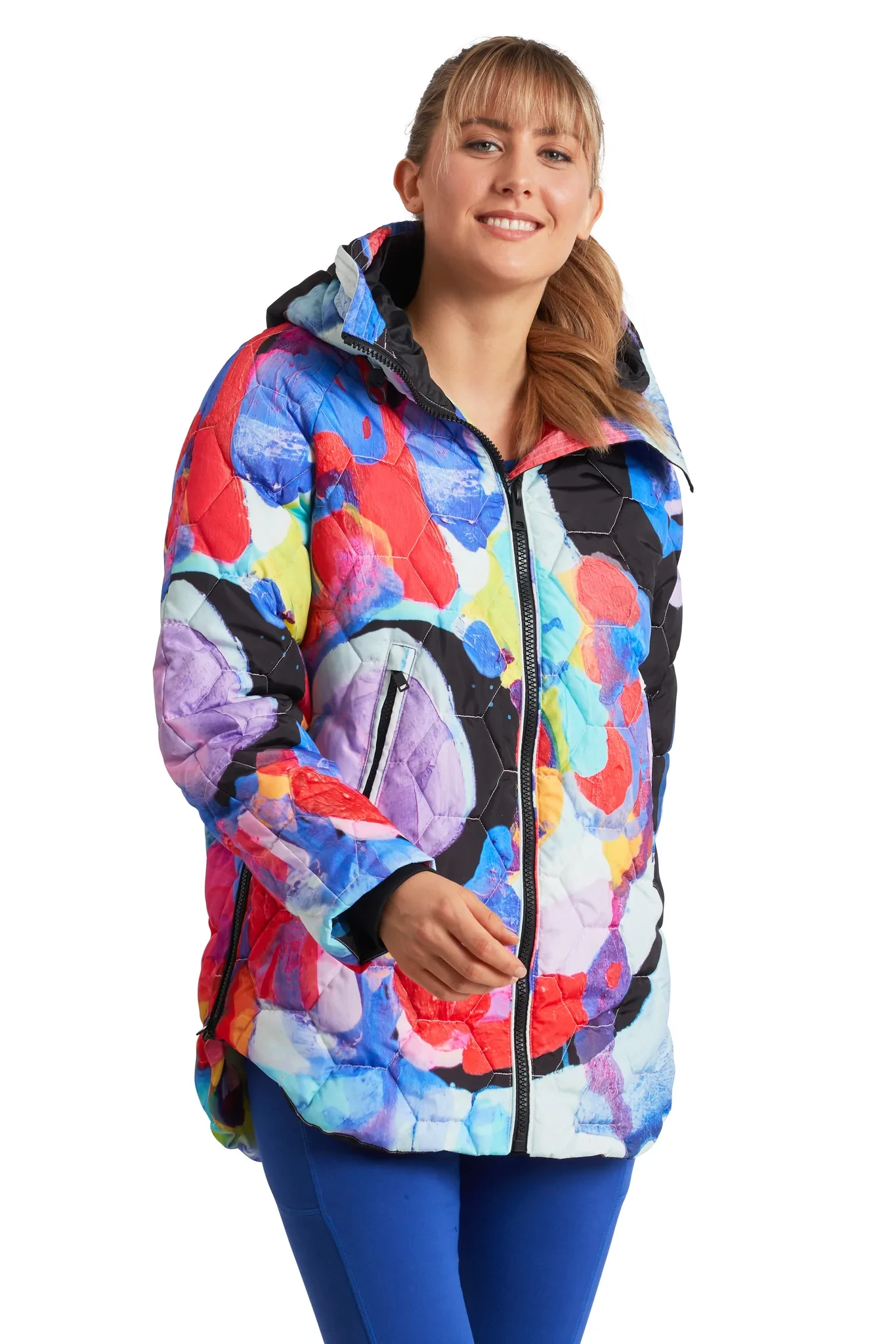 Claire Desjardins "Try Me" Honeycomb Quilted Jacket with Hood 222599