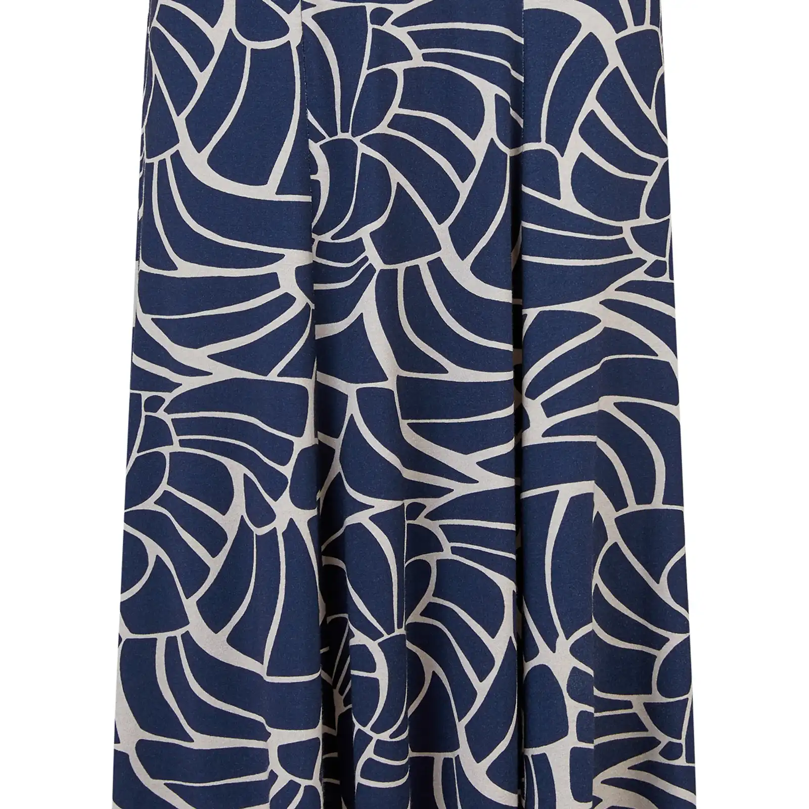 Thumbnail: Sunday Navy and Tan Print Skirt  6584-6773-6714