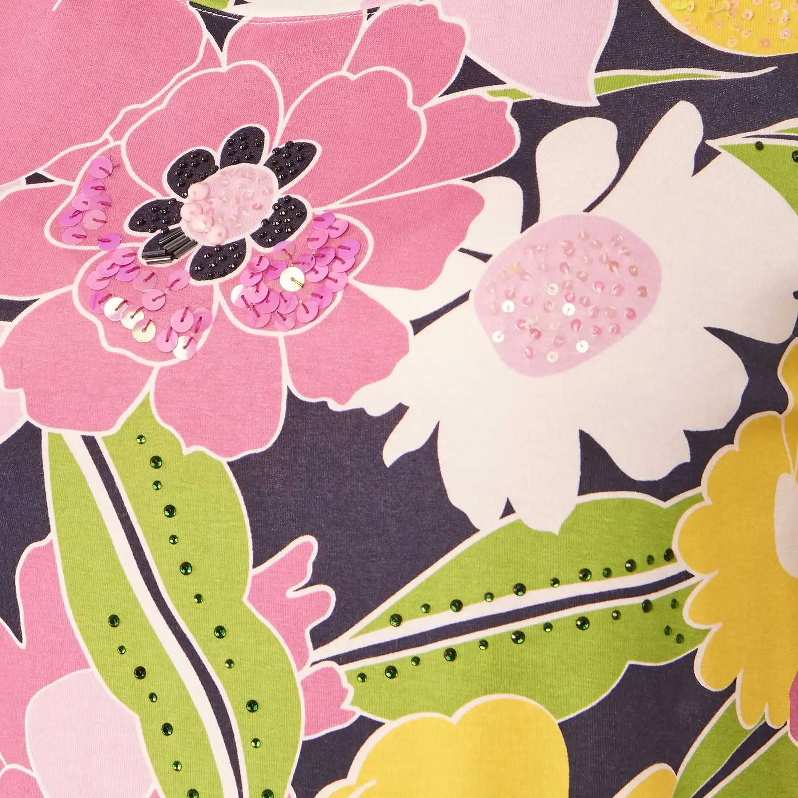 Thumbnail: Pink and Lime Floral Print Tee by Leo & Ugo