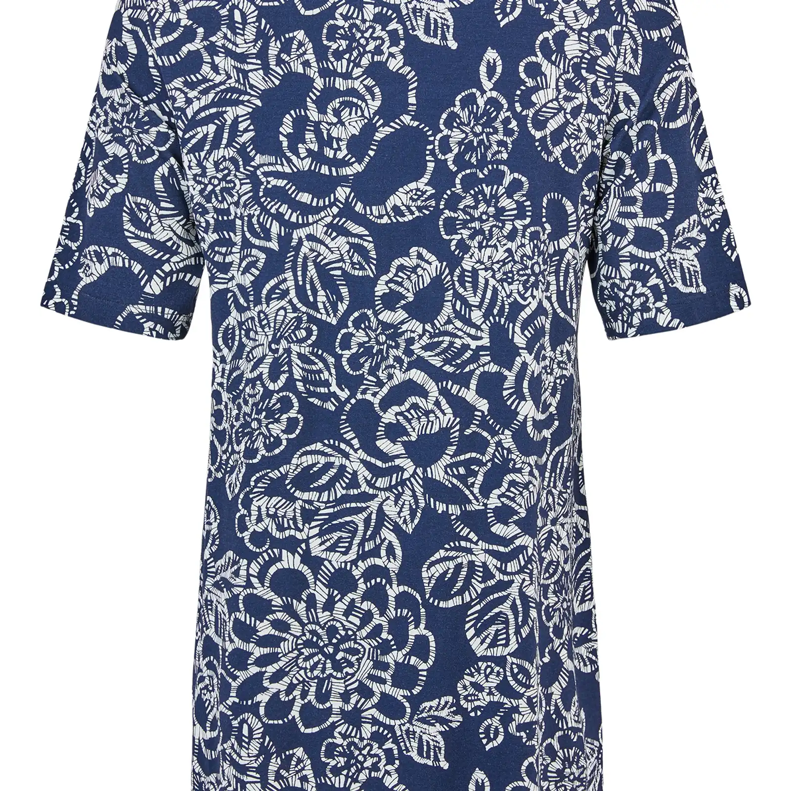 Thumbnail: Sunday Navy and White Batik Print Tunic  6580-6770-6710