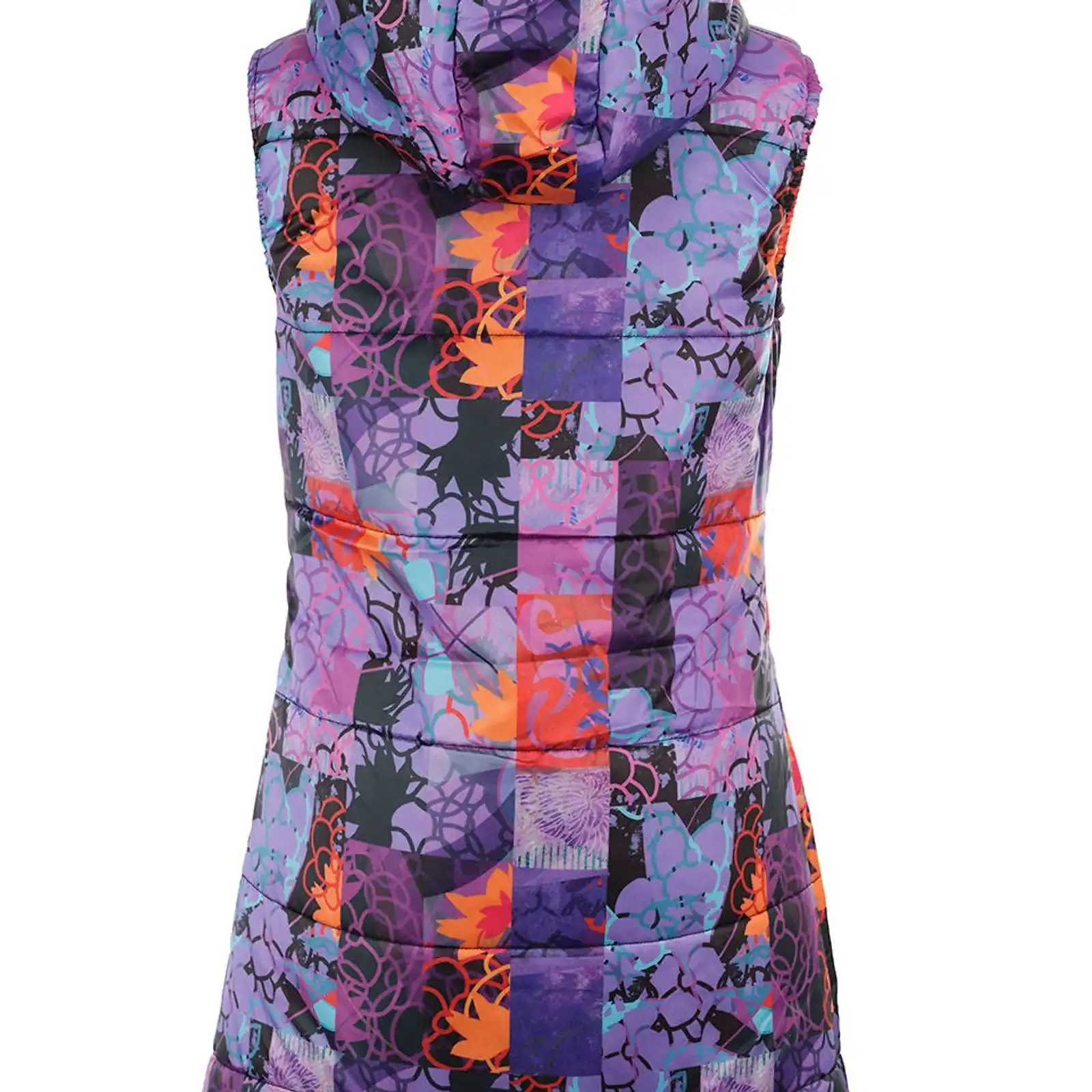 Thumbnail: Dolcezza "Digital Geometry Mauve" Long Puffer Vest 72823
