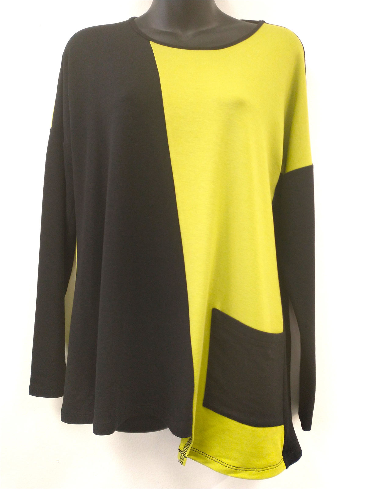 PURE Essence Asymetrical Lime and Black Tunic 112-4906