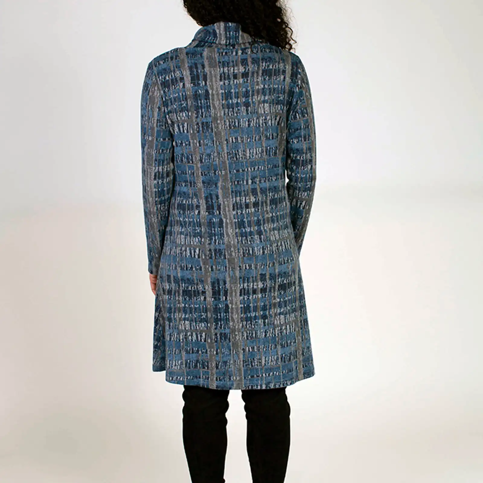 Thumbnail: Fresh FX Blue & Grey Cowl Neck Dress 1FB642463C