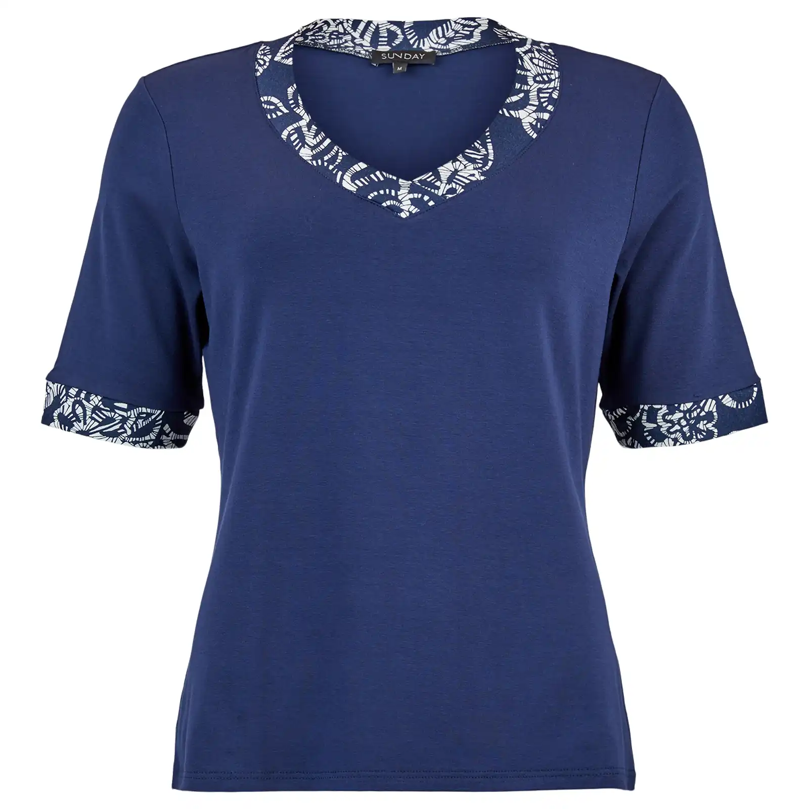 Thumbnail: Sunday Navy and White Batik Print Skirt  6579-6770-6710