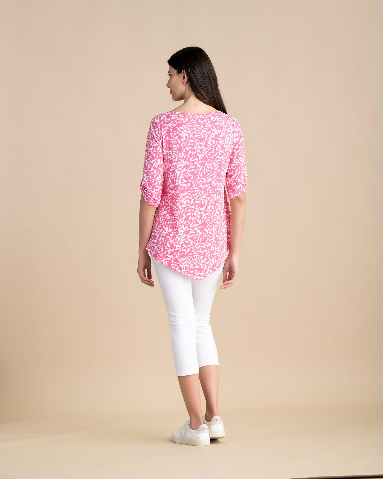Marble Scotland  Pink and White Print Tunic 6954-194