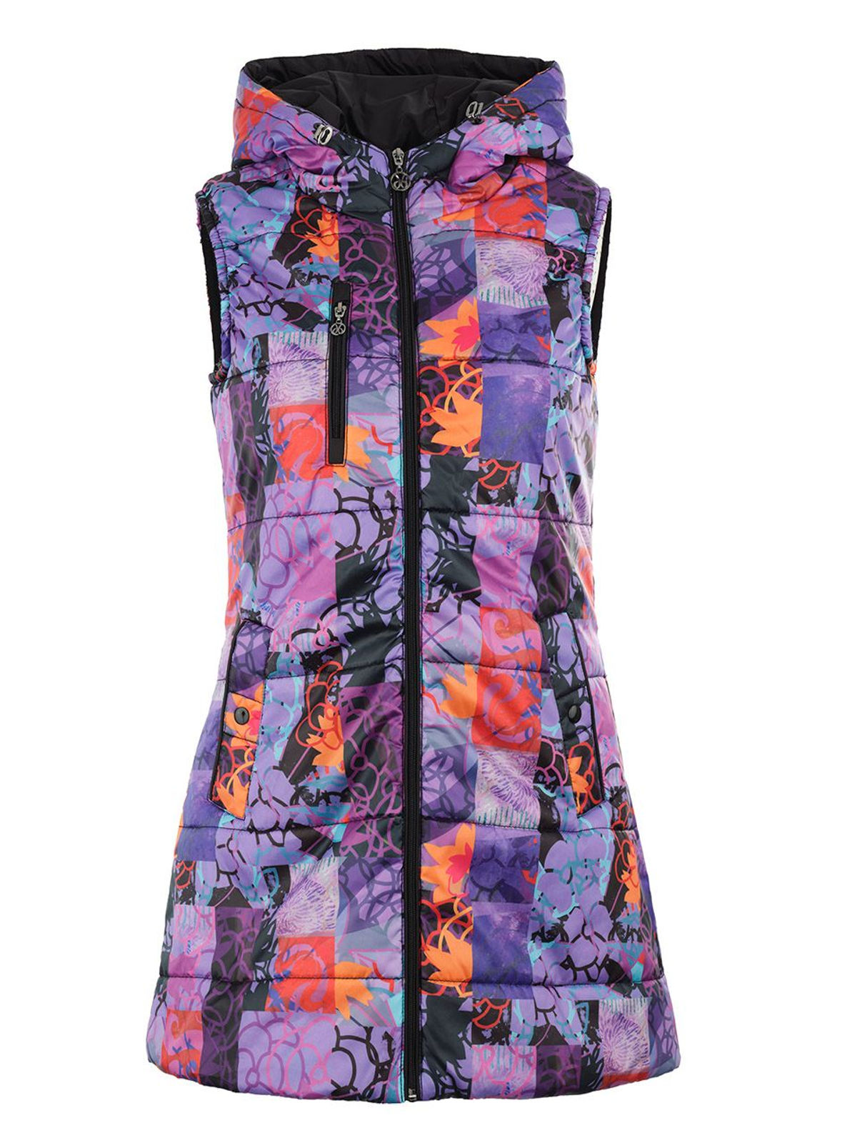 Dolcezza "Digital Geometry Mauve" Long Puffer Vest 72823