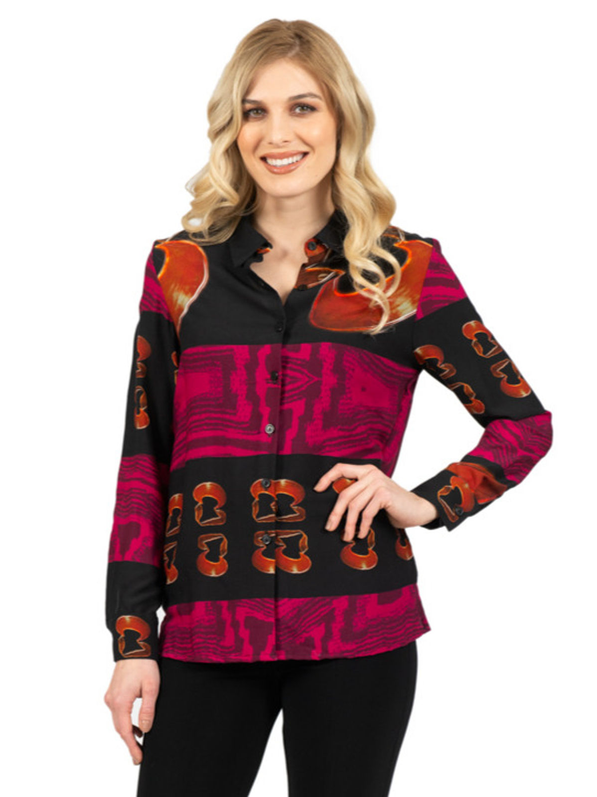 SCAPA Magenta Print Blouse 7571