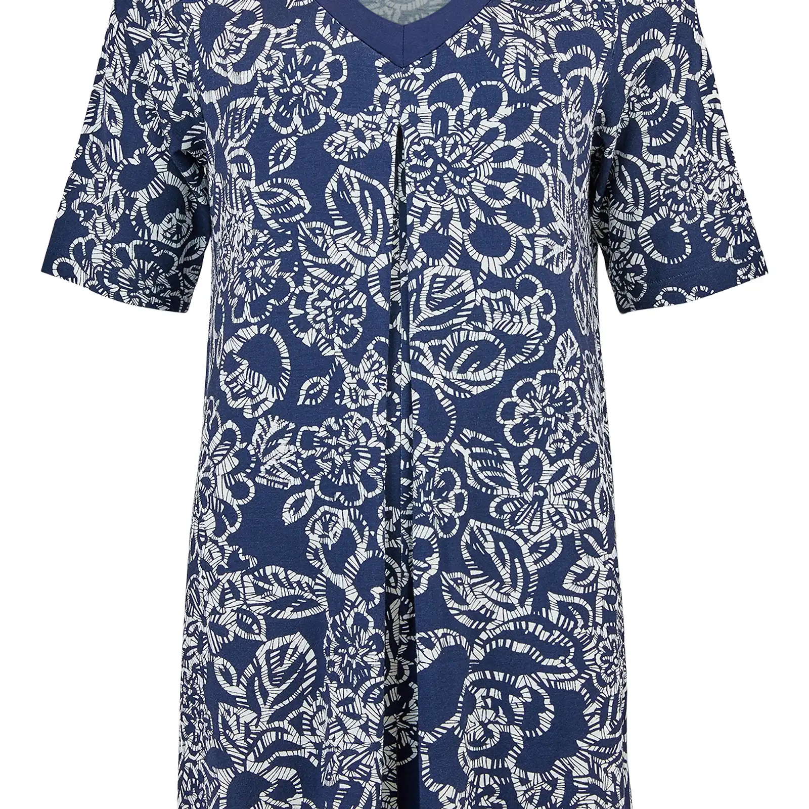 Thumbnail: Sunday Navy and White Batik Print Tunic  6580-6770-6710