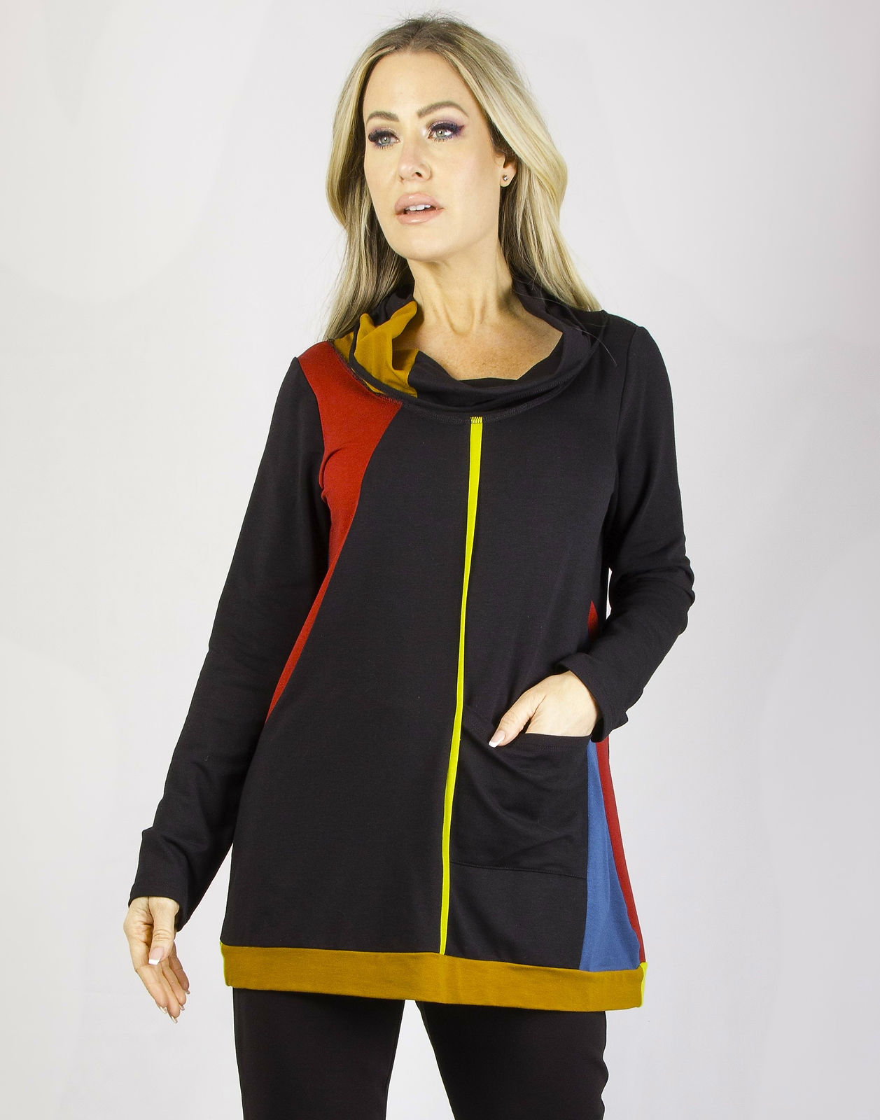 PURE Essence Colour Mix Cowl Neck Tunic 112-4914