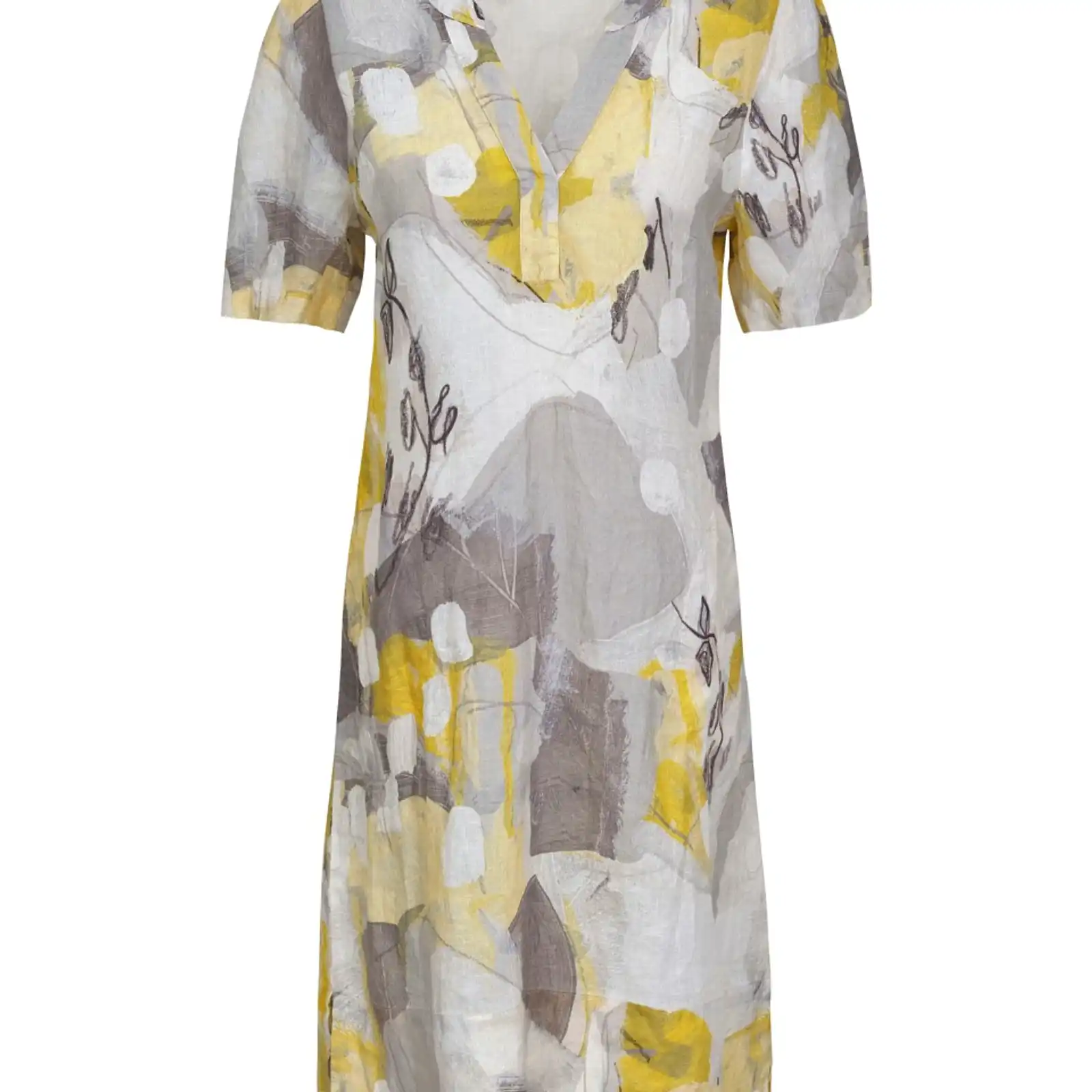 Thumbnail: Dolcezza “Citron Mist I” Short Sleeve Linen Dress 23744