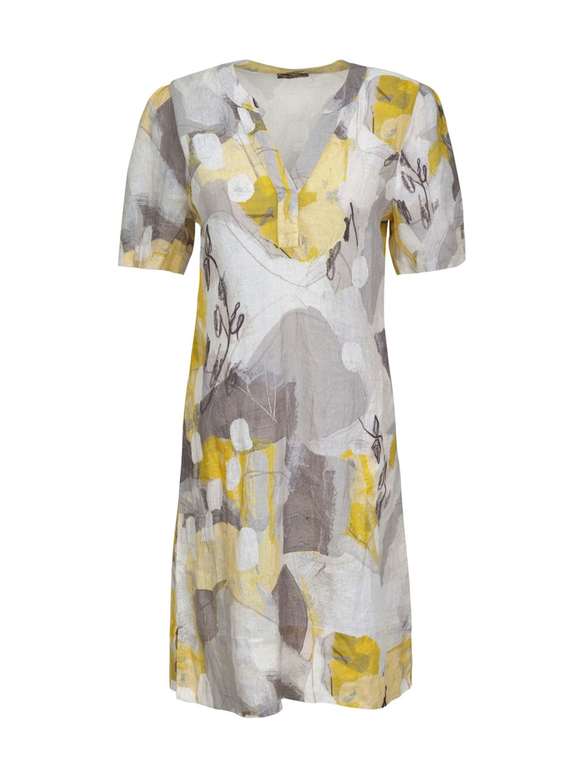 Dolcezza “Citron Mist I” Short Sleeve Linen Dress 23744