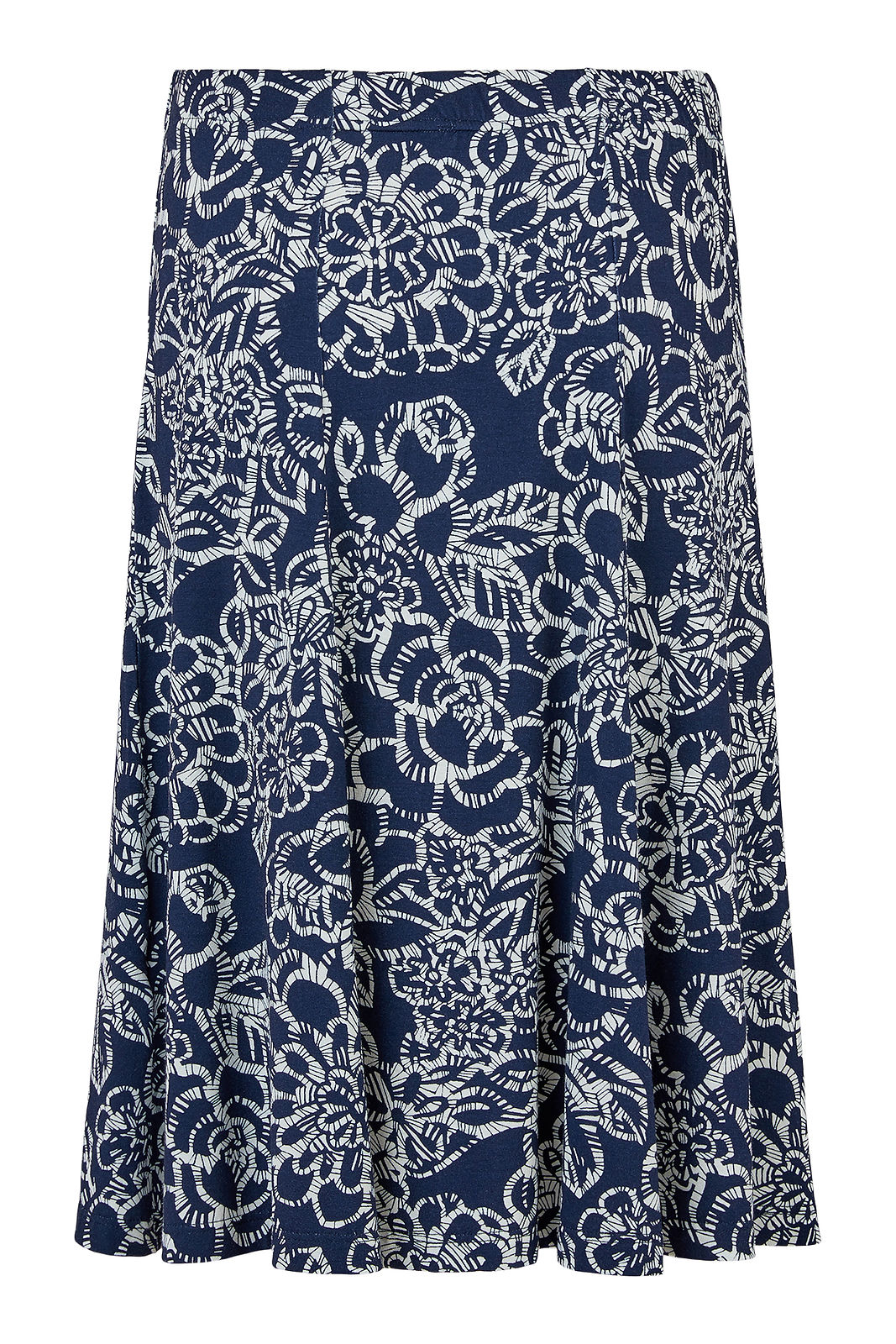 Sunday Navy and White Batik Print Skirt  6579-6770-6710
