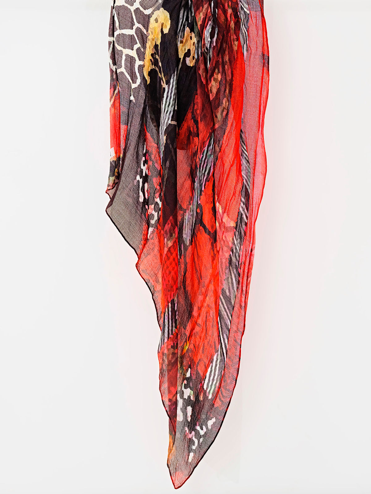 Dolcezza Simply Art Scarf, "Red Black Quilt" 73905