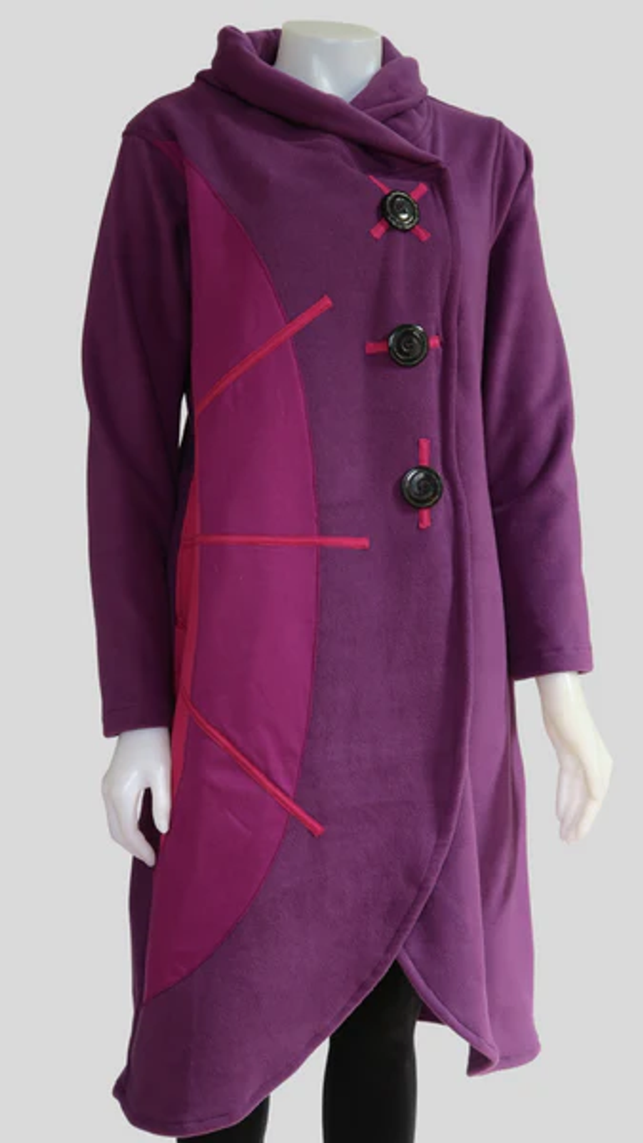 Leopards & Roses Violet Mix Fleece Coat TT-J22947-PK