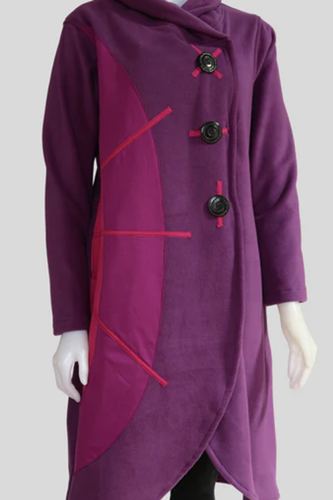 Leopards & Roses Violet Mix Fleece Coat TT-J22947-PK