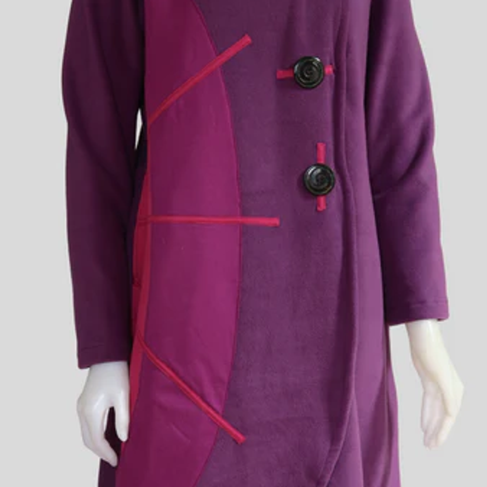 Thumbnail: Leopards & Roses Violet Mix Fleece Coat TT-J22947-PK