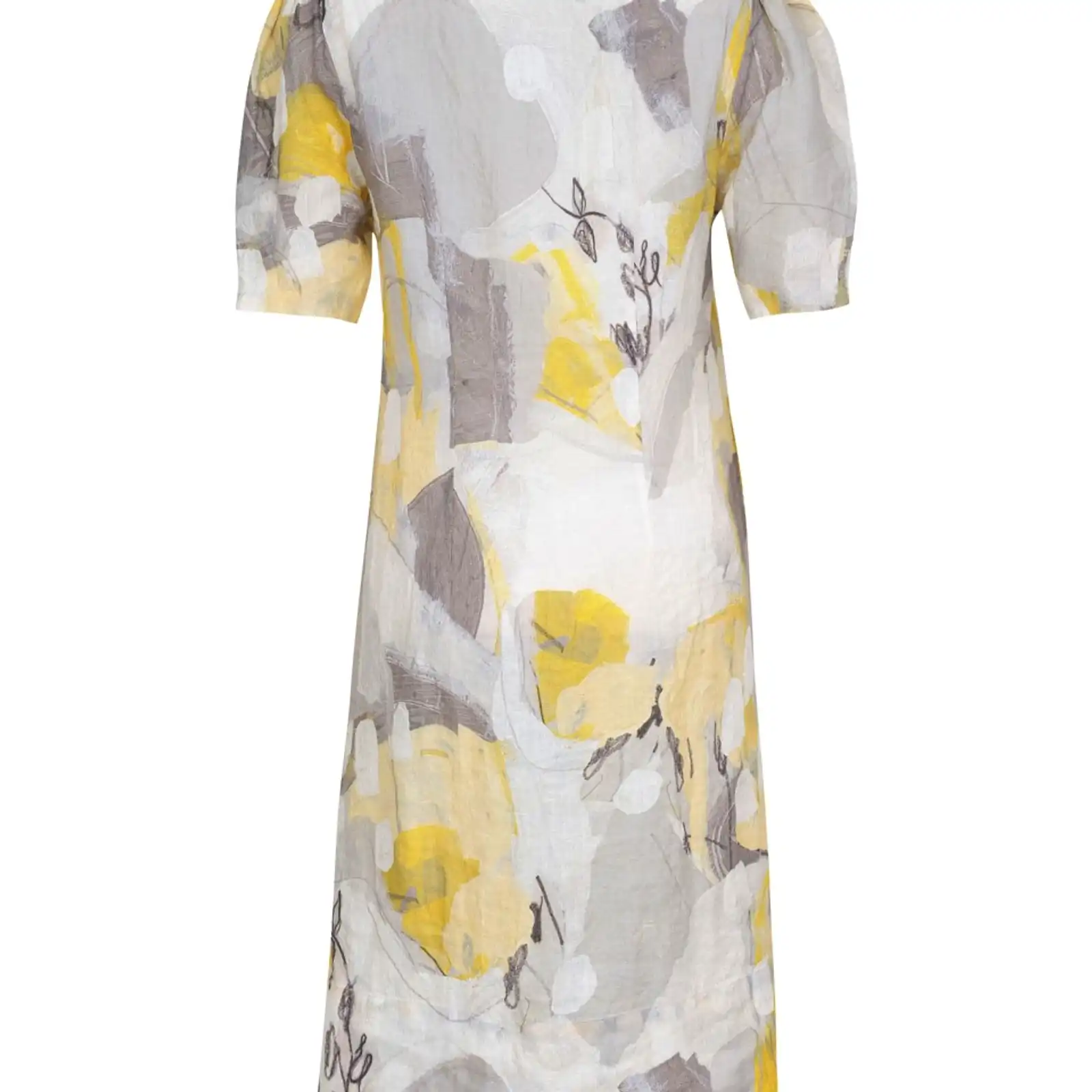 Thumbnail: Dolcezza “Citron Mist I” Short Sleeve Linen Dress 23744