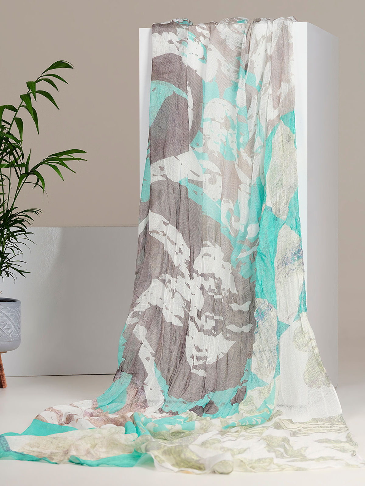 Dolcezza Simply Art Scarf, "Memories and Whispers Aqua"  23907