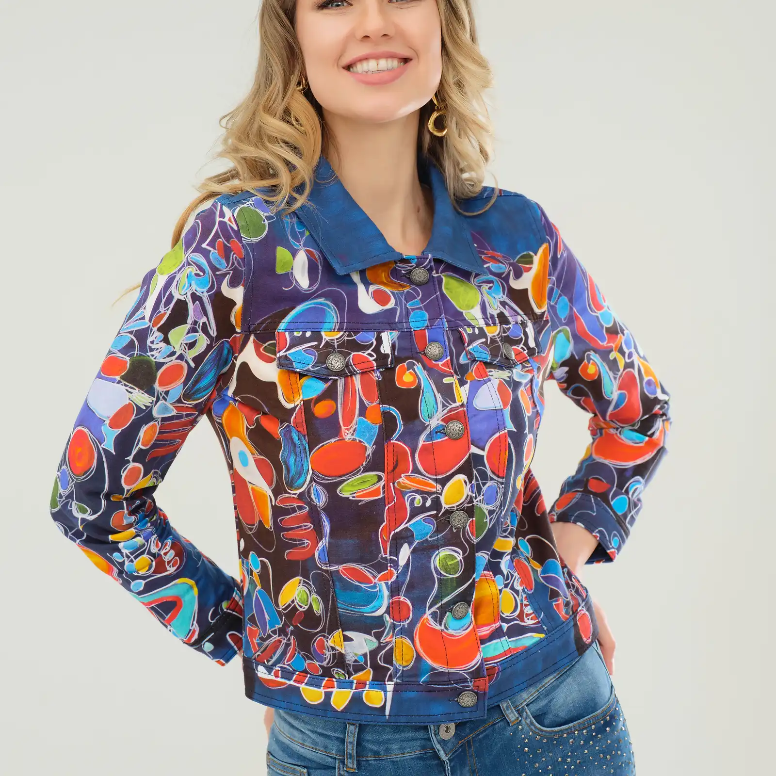 Thumbnail: Dolcezza "Provencal Market"  Button Front Shirt 73644