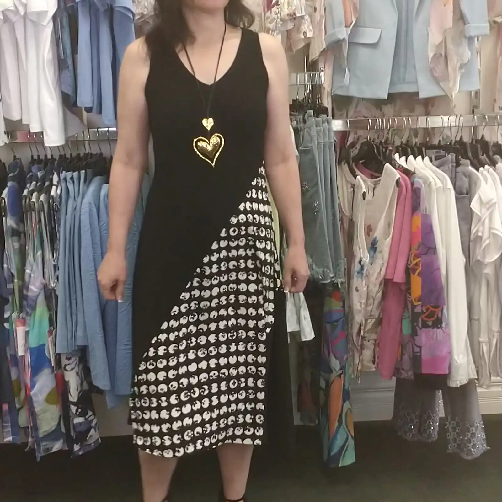Thumbnail: SCAPA  Angled Inset Sleeveless Black Dress 5940