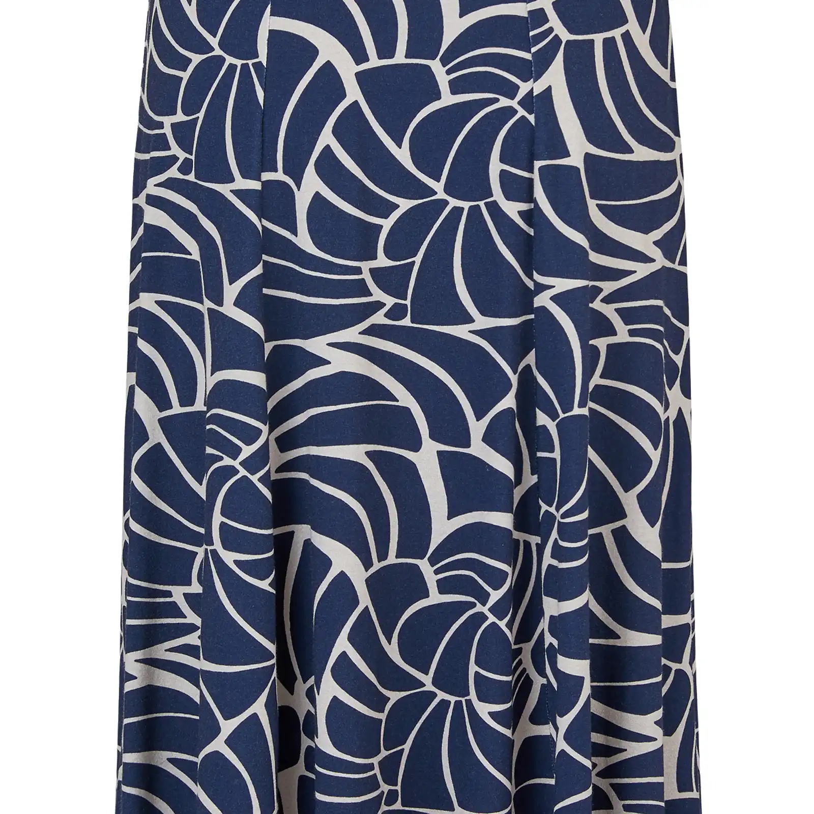 Thumbnail: Sunday Navy and Tan Print Skirt  6584-6773-6714