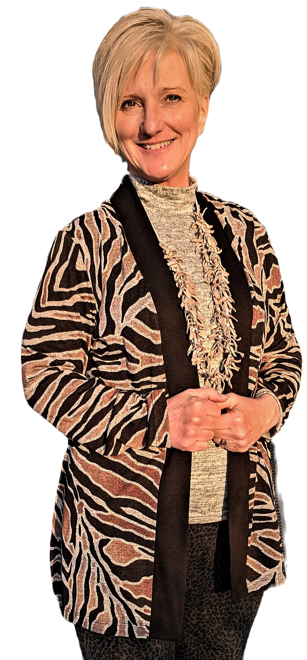 Tiger Print Banded cardigan