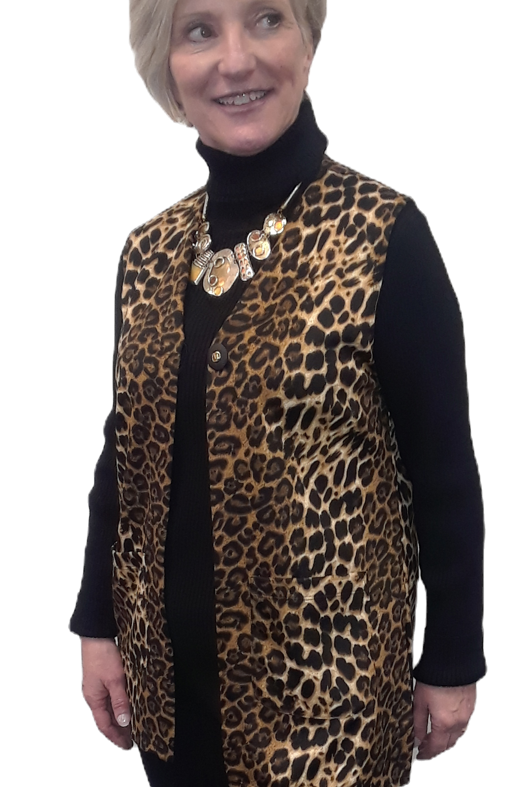 Leopard Print Long Vest