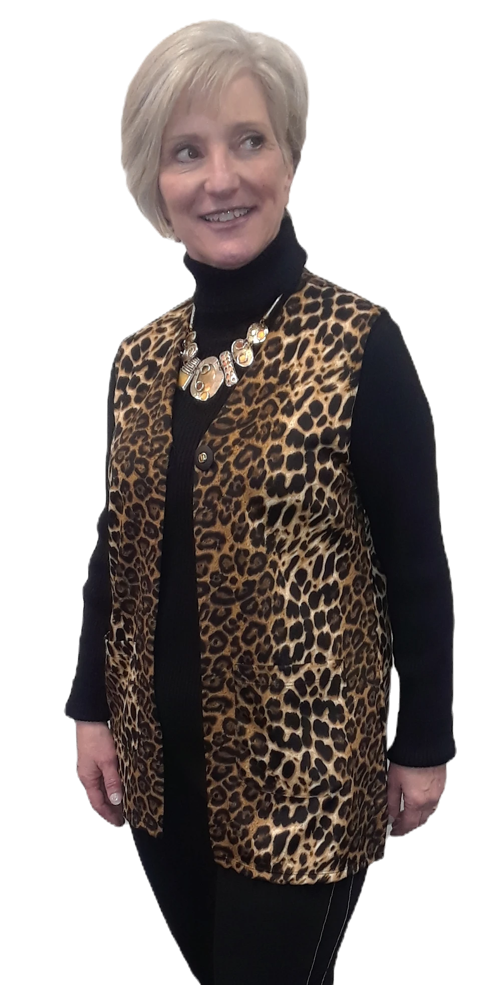 Leopard Print Long Vest