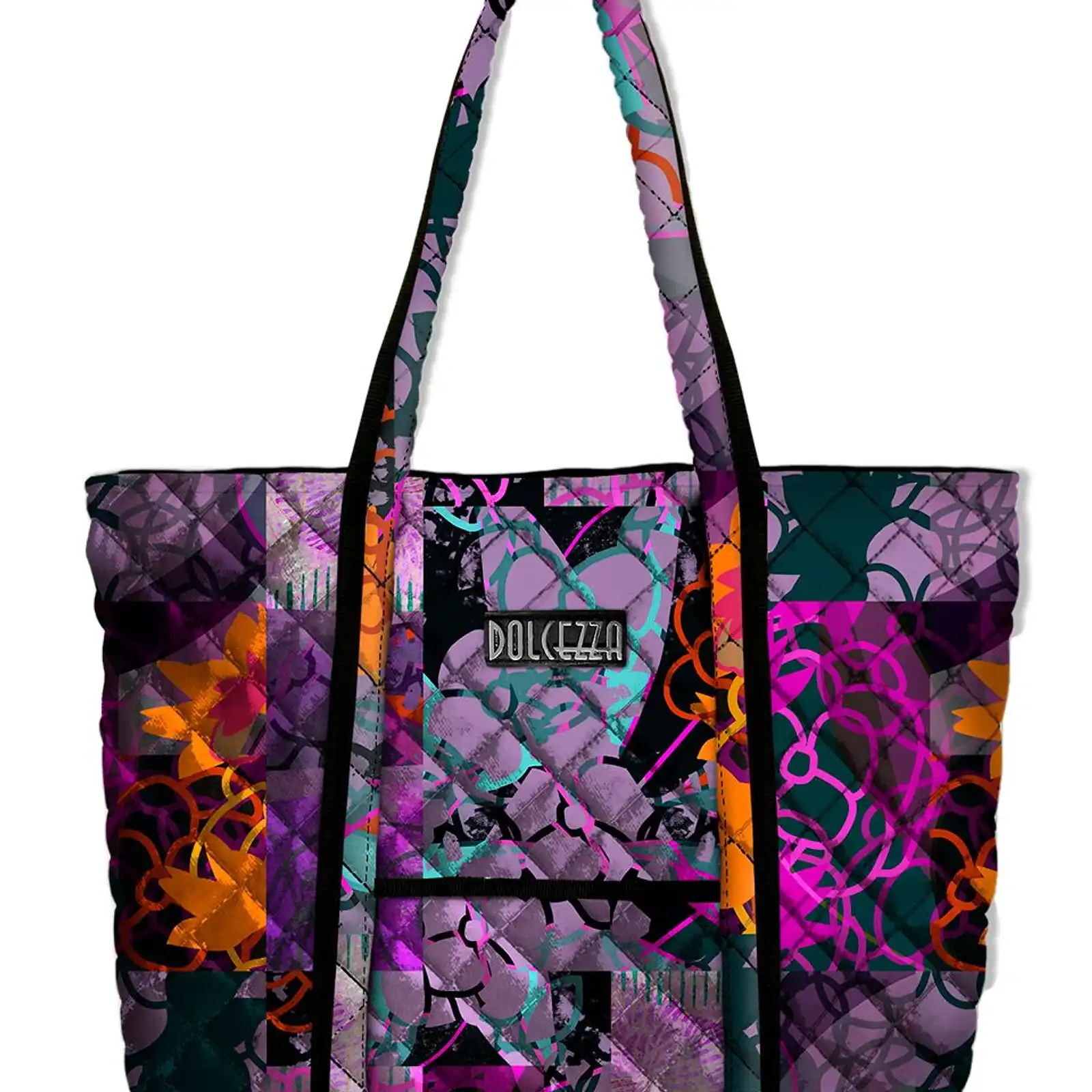 Thumbnail: Dolcezza "Digital Geometry Mauve" Long Puffer Vest 72823