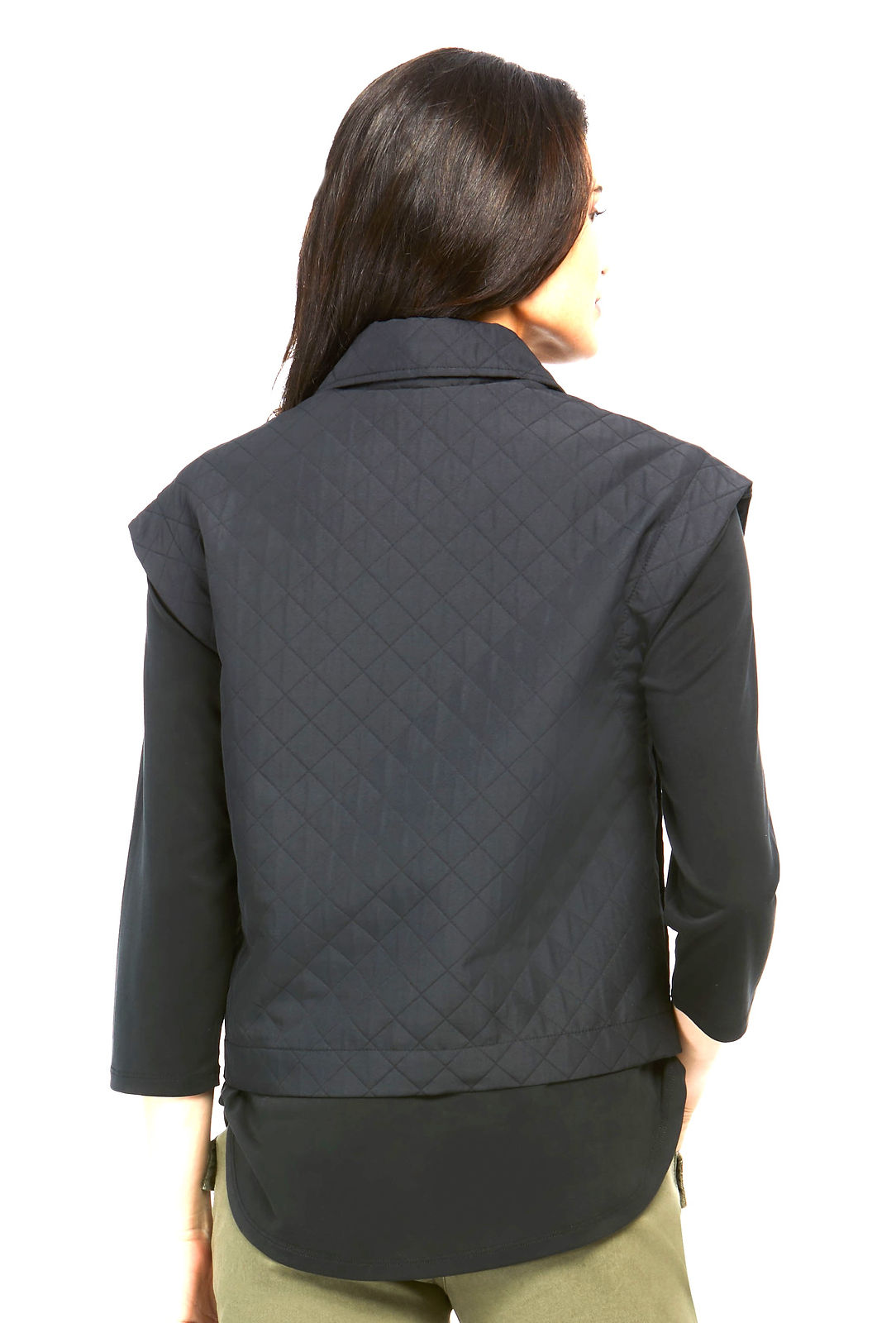 Orly Quilted Black Boxy Vest 70301