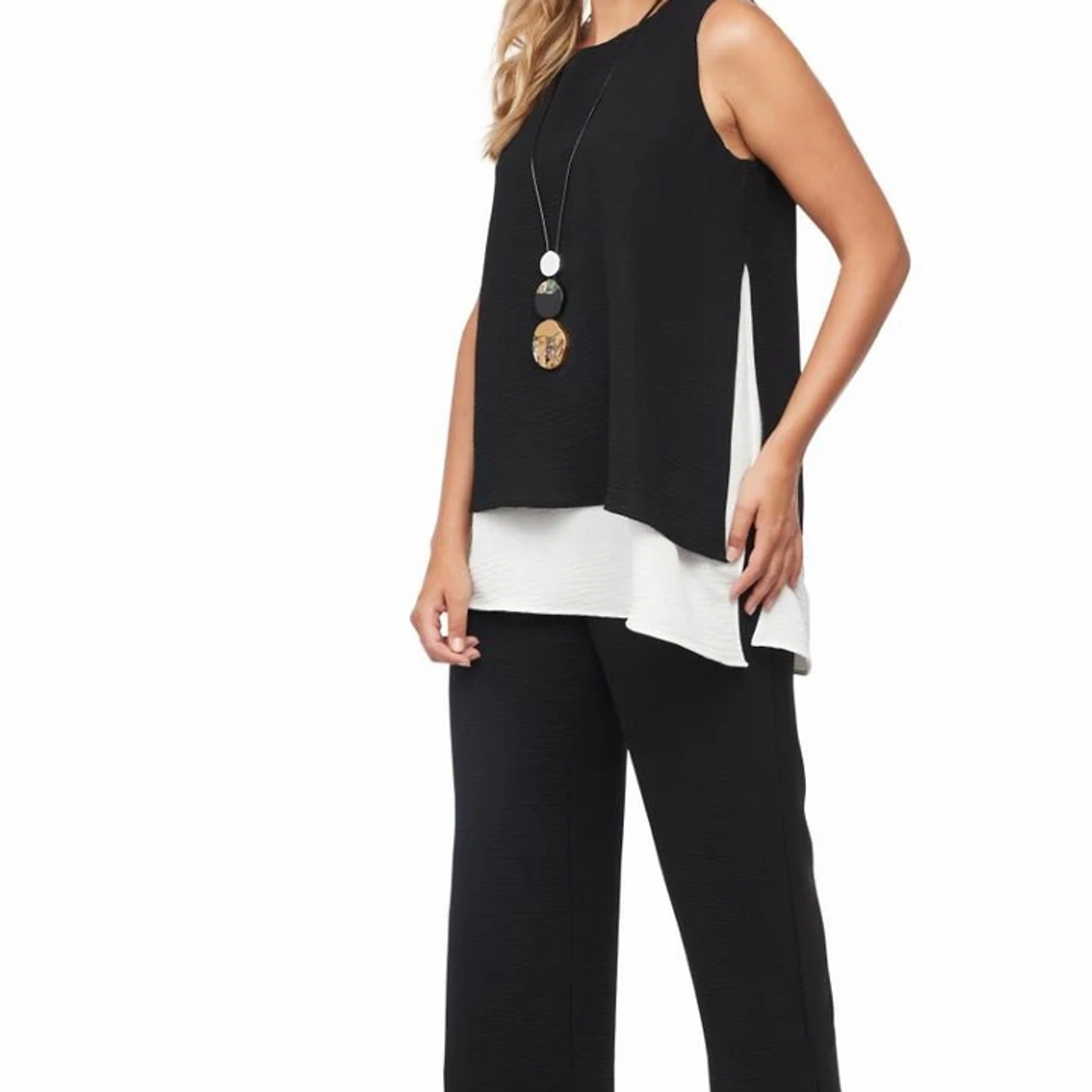 Thumbnail: Compli-K Black Hi-Low Hem Pants