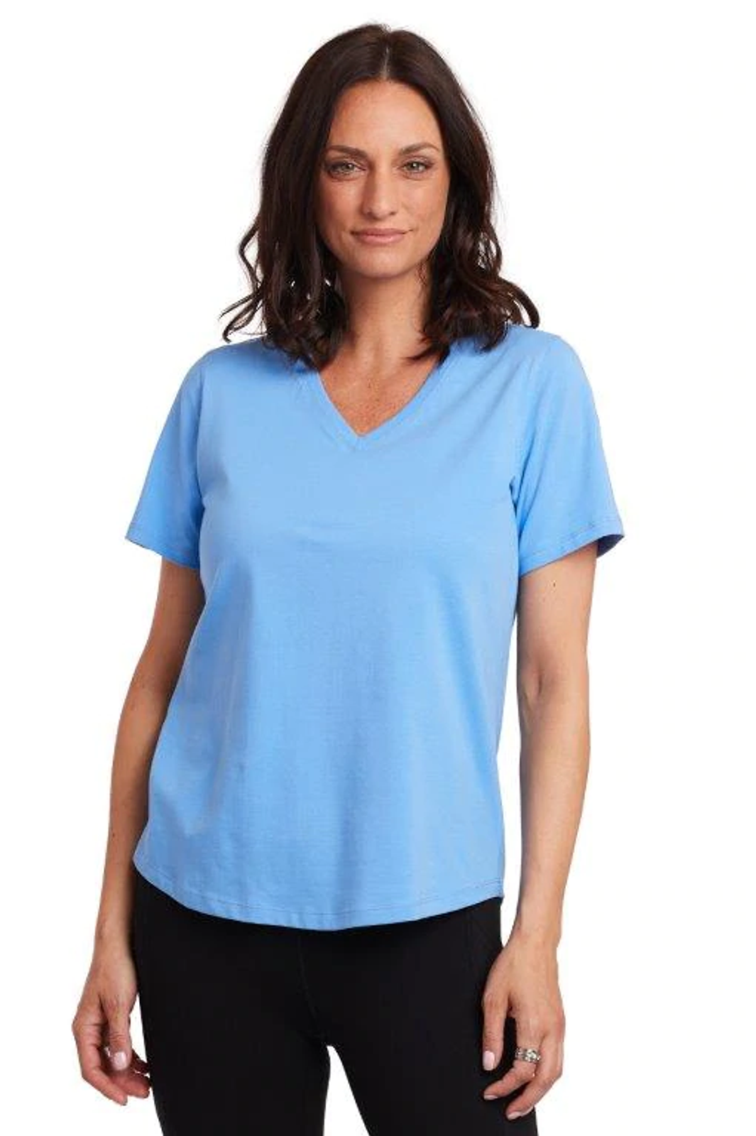 Claire Desjardins Baby Blue V-Neck Tee